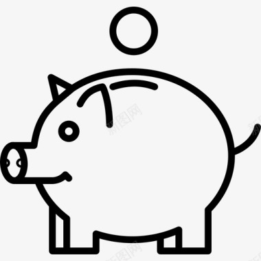 猪钱保险箱商业实物资产图标图标