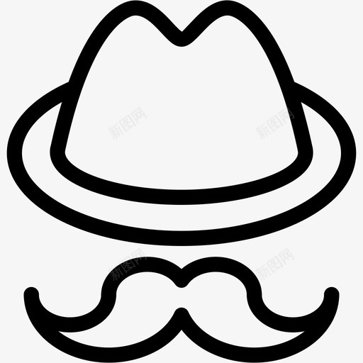 时髦绅士帽子图标svg_新图网 https://ixintu.com 帽子 时髦 男人 绅士 胡子