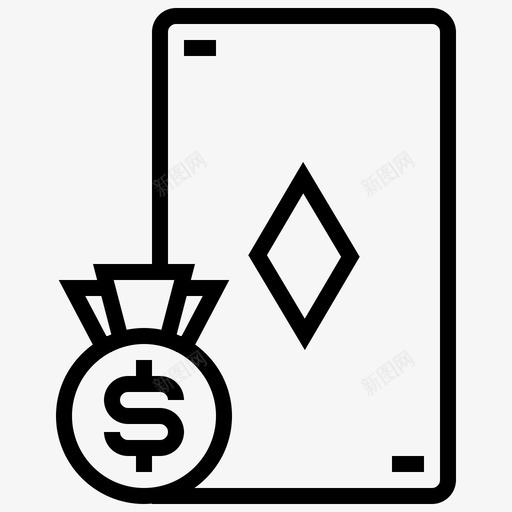 赌场赌博钱袋图标svg_新图网 https://ixintu.com 扑克牌 赌博 赌场 钱袋