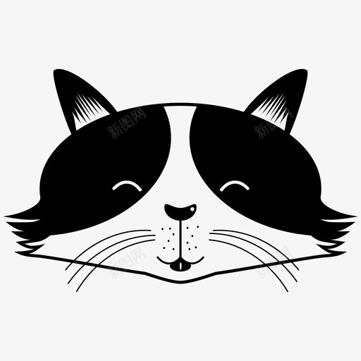 猫动物脸图标svg_新图网 https://ixintu.com 动物 小猫 猫 脸