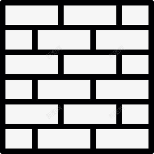 砖墙建筑物不动产图标svg_新图网 https://ixintu.com 不动产 建筑物 砖墙