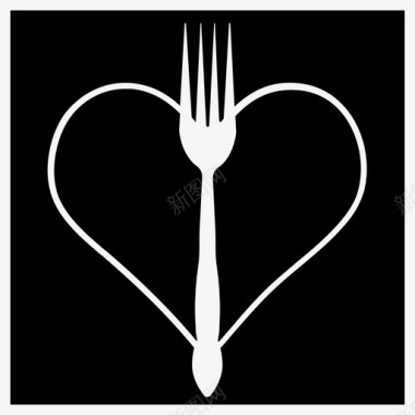 叉子心吃美食家图标图标