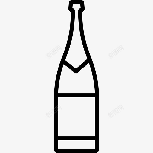 香槟瓶饮料和食物边界颜色图标svg_新图网 https://ixintu.com 边界颜色 饮料和食物 香槟瓶