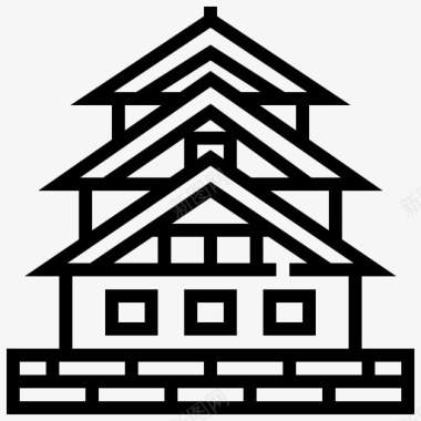 城堡建筑日本图标图标