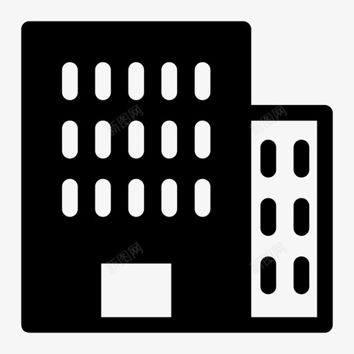 大厦公寓宿舍图标svg_新图网 https://ixintu.com 公寓 办公楼 大厦 宿舍 政府大楼