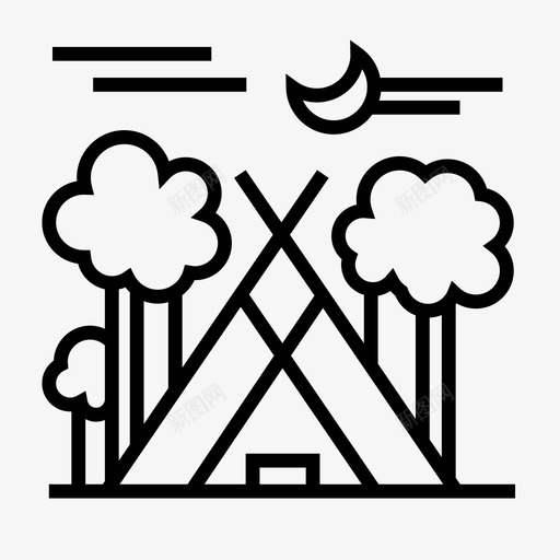 露营探险森林图标svg_新图网 https://ixintu.com 帐篷 探险 森林 露营