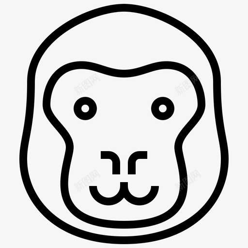 大猩猩动物头图标svg_新图网 https://ixintu.com 动物 大猩猩 头 金刚