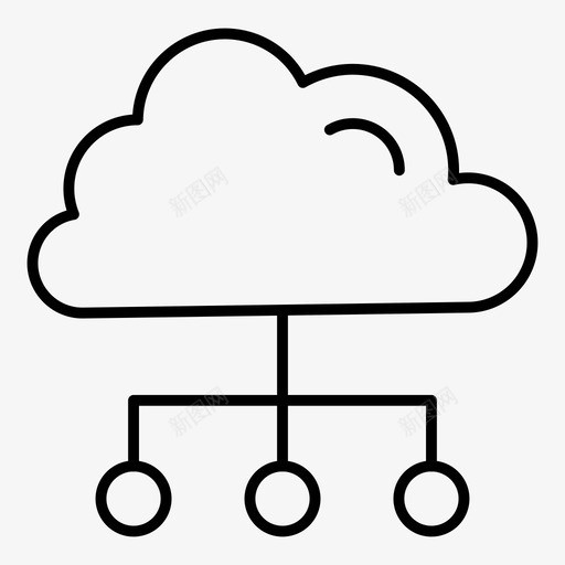 云商务通信图标svg_新图网 https://ixintu.com 云 办公细线第1卷 商务 网络 连接 通信