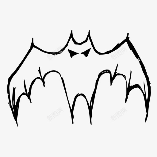 蝙蝠动物恐惧图标svg_新图网 https://ixintu.com 万圣节 动物 恐怖 恐惧 素描 蝙蝠