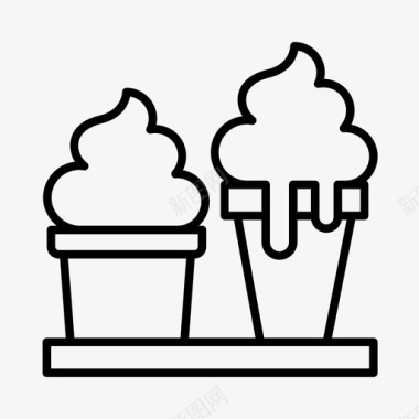 冰淇淋庆祝甜点图标图标