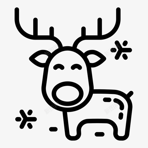 鹿圣诞节礼物图标svg_新图网 https://ixintu.com 圣诞老人 圣诞节 新年 礼物 节日 鹿