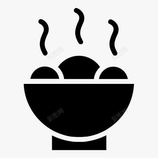 肉丸碗食物图标svg_新图网 https://ixintu.com 厨房雕文 碗 肉丸 食物