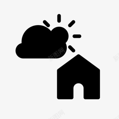 房屋和部分多云家庭部分多云图标图标