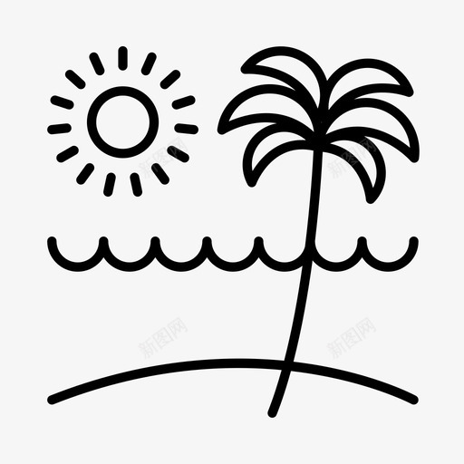 海滩海岸公路旅行图标svg_新图网 https://ixintu.com 假期 公路旅行 夏季 海岸 海滩