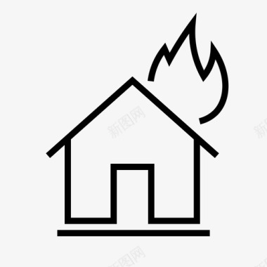 房屋火灾火灾保险房屋保险图标图标