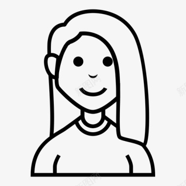 长发女人化身角色图标图标