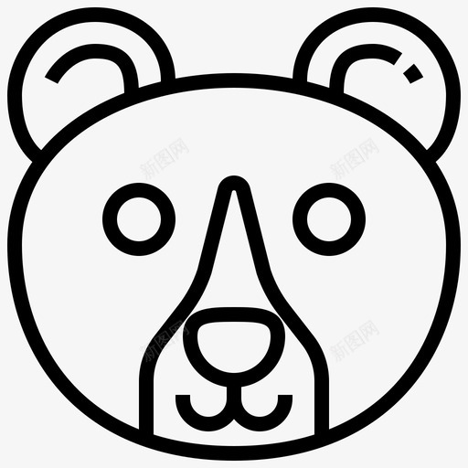 熊动物头图标svg_新图网 https://ixintu.com 动物 头 熊