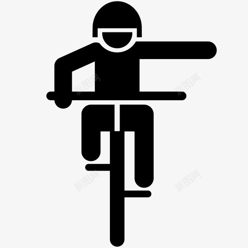 手信号自行车左转图标svg_新图网 https://ixintu.com 交通 右转 安全 左转 手信号 自行车