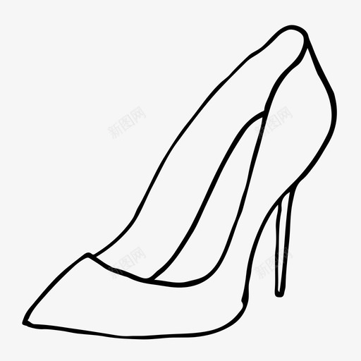 高跟鞋鞋素描图标svg_新图网 https://ixintu.com 女人 女鞋 素描 素描图标 鞋 高跟鞋