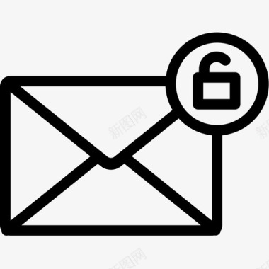 解锁电子邮件信封信件图标图标