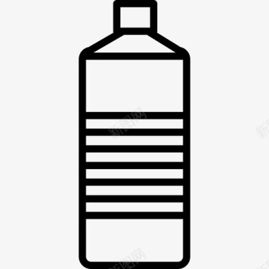 塑料水瓶饮料和食品边框颜色图标图标