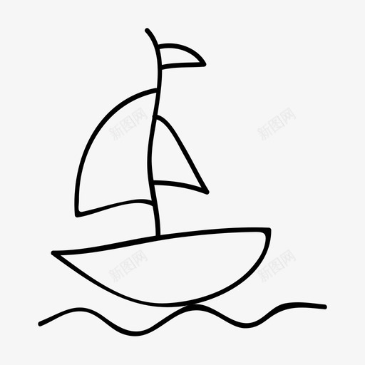 帆船划船船图标svg_新图网 https://ixintu.com 划船 帆船 船 运动