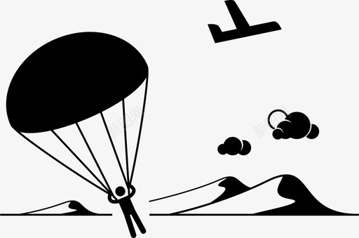 跳伞降落伞极限运动和冒险图标svg_新图网 https://ixintu.com 极限运动和冒险 跳伞 降落伞