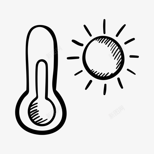 温度计热暖图标svg_新图网 https://ixintu.com 天气 天气预报 手绘天气 暖 温度计 热