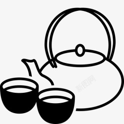茶雕茶杯饮图标高清图片