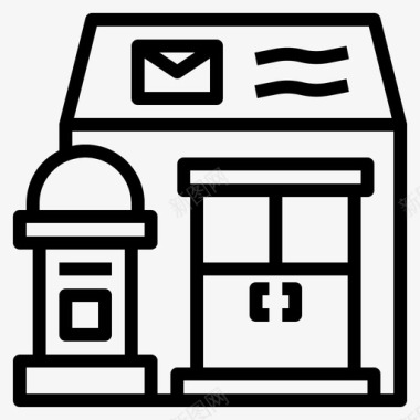 邮局建筑盒子图标图标