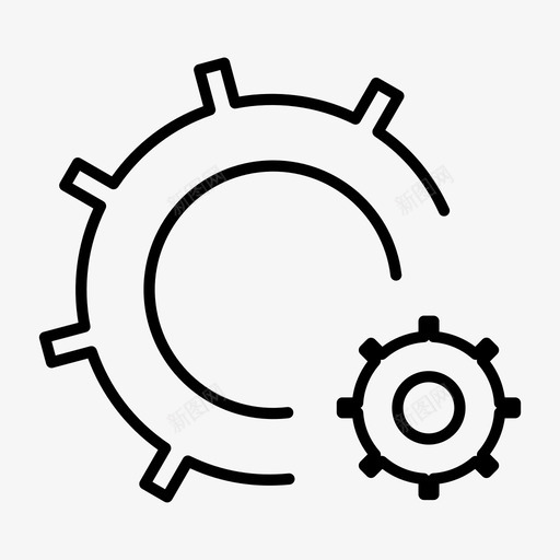 工具不同齿轮图标svg_新图网 https://ixintu.com 不同 两个 工具 齿轮