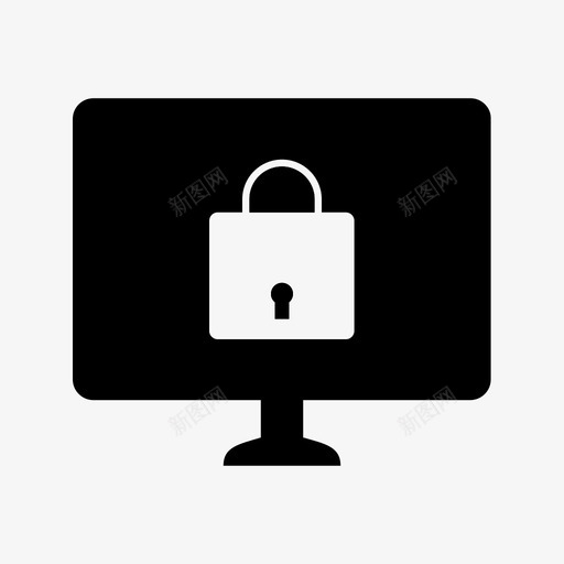 锁定计算机密码保护专用计算机图标svg_新图网 https://ixintu.com 专用计算机 受保护计算机 安全填充 安全计算机 密码保护 锁定计算机