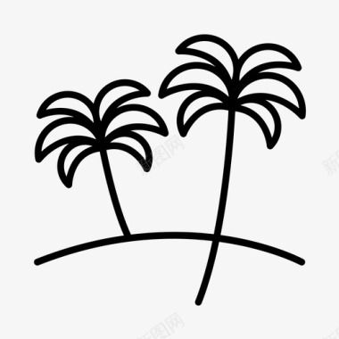 岛棕榈树海盗图标图标