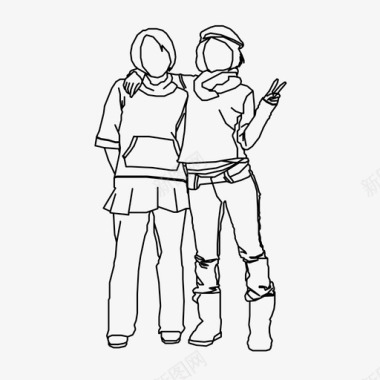 女性时尚女孩图标图标