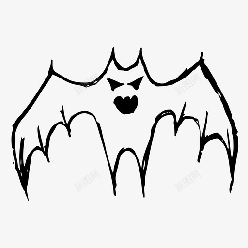 蝙蝠动物恐惧图标svg_新图网 https://ixintu.com 万圣节 动物 恐怖 恐惧 素描 蝙蝠