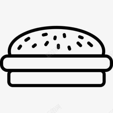 简单的汉堡饮料和食物边界颜色图标图标