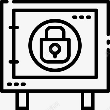 安全锁箱锁箱钱图标图标