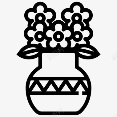 花瓶装饰品家图标图标