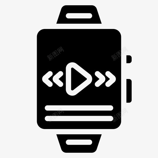智能手表音频媒体图标svg_新图网 https://ixintu.com 固态电器 媒体 时间 智能手表 电话 音乐 音频