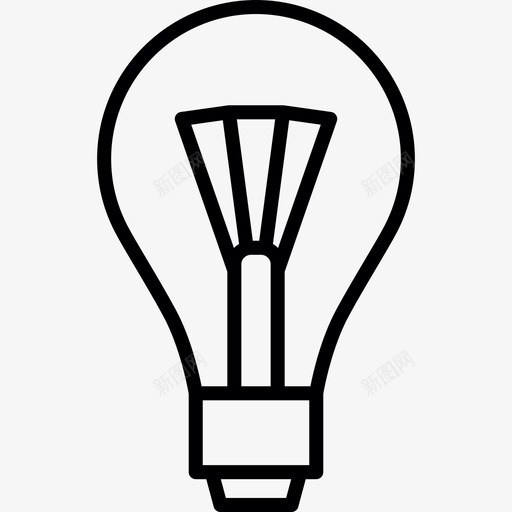 灯泡和灯丝建筑物不动产图标svg_新图网 https://ixintu.com 不动产 建筑物 灯泡和灯丝