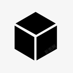 黑盒子盒子黑盒子立方体图标高清图片