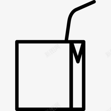 小果汁盒饮料和食物边框颜色图标图标