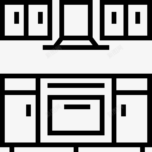 厨房橱柜煤气图标svg_新图网 https://ixintu.com 厨房 家具 引擎盖 橱柜 炉灶 煤气