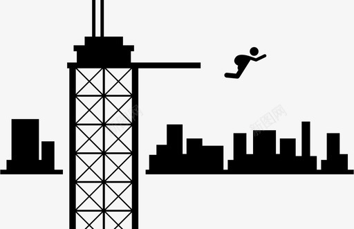 跳伞建筑极限运动图标svg_新图网 https://ixintu.com 塔楼 建筑 极限运动 极限运动和冒险 特技 跳伞 降落伞