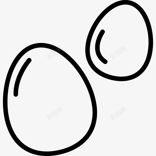 两个鸡蛋饮料和食物边界颜色图标svg_新图网 https://ixintu.com 两个鸡蛋 两颗鸡蛋 边界颜色 饮料和食物