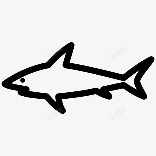 鲨鱼动物危险图标svg_新图网 https://ixintu.com 动物 危险 大海 海洋 鱼 鲨鱼