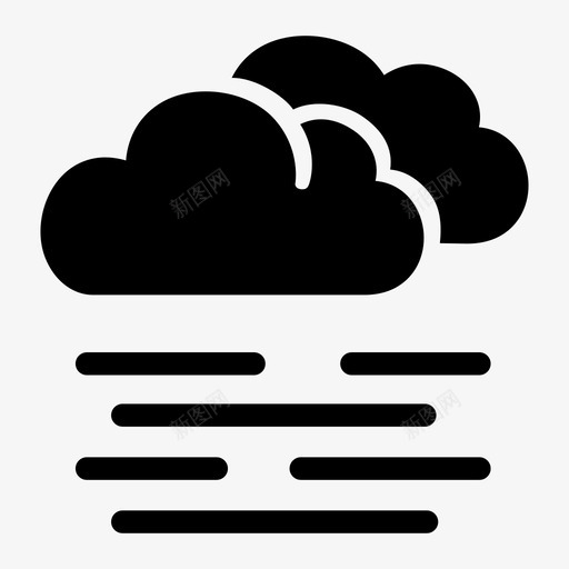 有云的雾气候天气图标svg_新图网 https://ixintu.com 天气 有云的雾 气候
