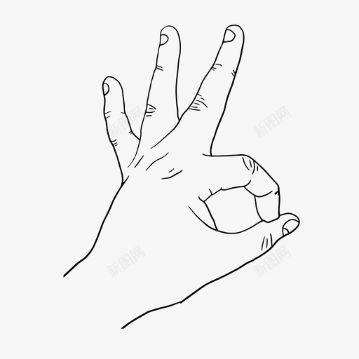 好的手插图图标svg_新图网 https://ixintu.com 图解的手的动作 好的 手 插图 是的 签名