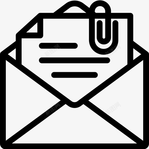 附件电子邮件信封图标svg_新图网 https://ixintu.com 信件 信封 电子邮件 电子邮件线路 邮箱 附件