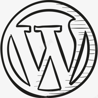 WordpressDraw徽标社交媒体手工制作社交图标图标